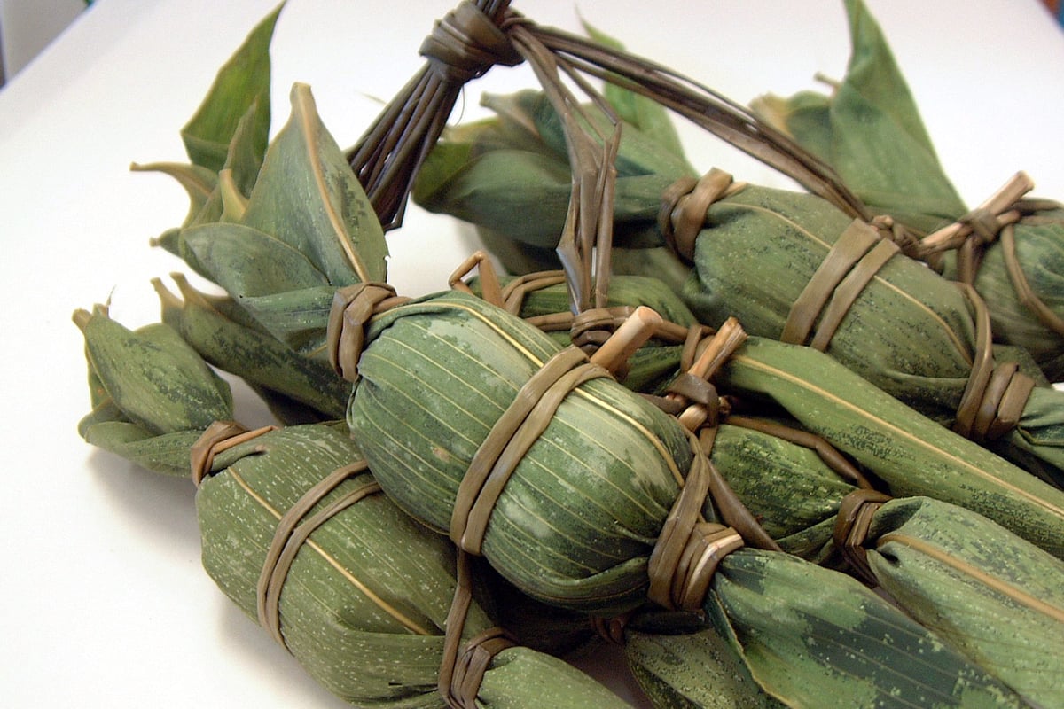 Sasa Dango (Bamboo-Leaf Wrapped Mugwort Dumplings)